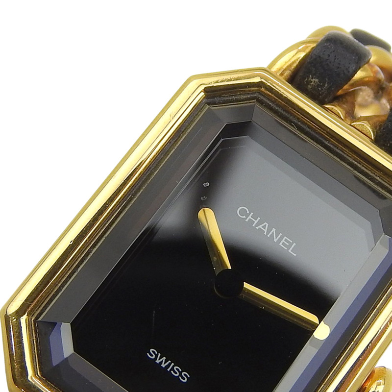 香奈兒 Premiere S 女士腕錶 H0001 鍍金 x 黑色皮革錶帶 石英模擬錶盤-6