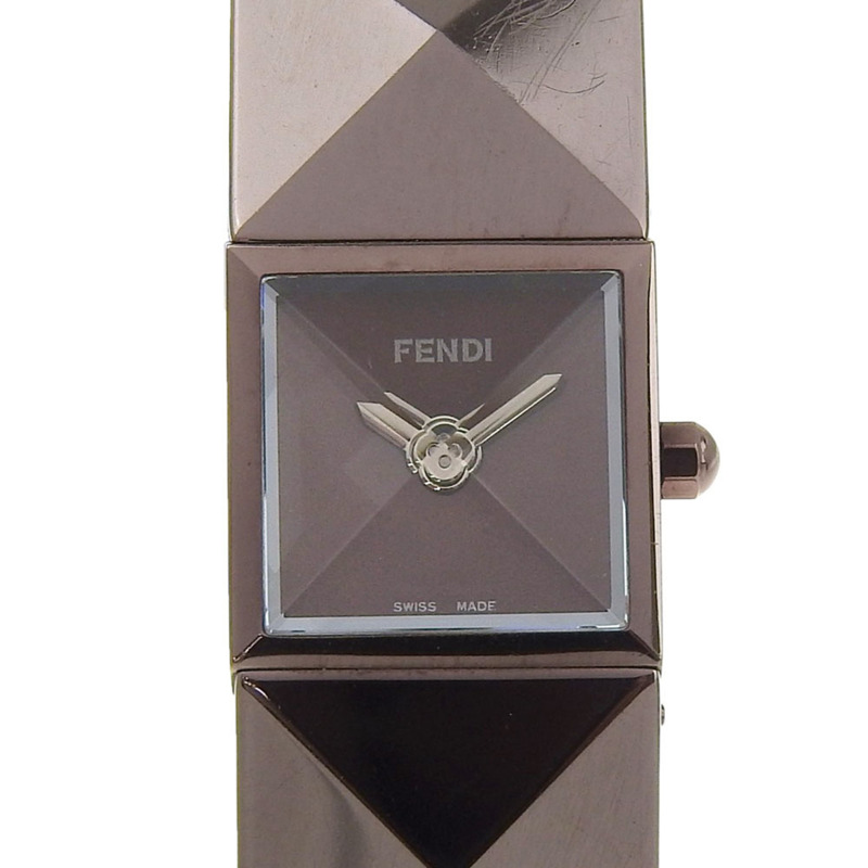 Fendi 金字塔腕錶 4260L 不鏽鋼石英模擬棕色錶盤 女士款-0