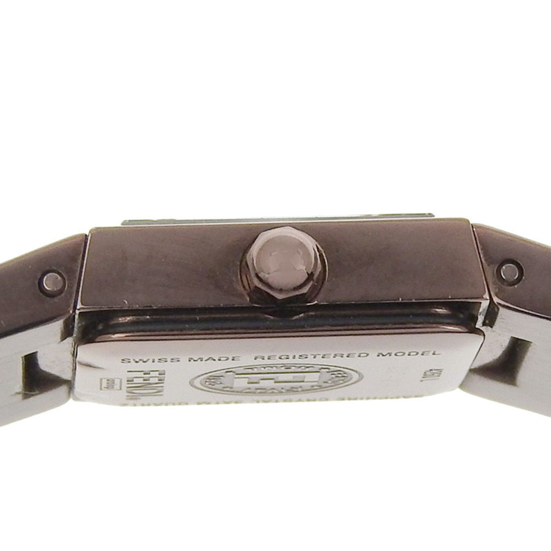 Fendi 金字塔腕錶 4260L 不鏽鋼石英模擬棕色錶盤 女士款-5