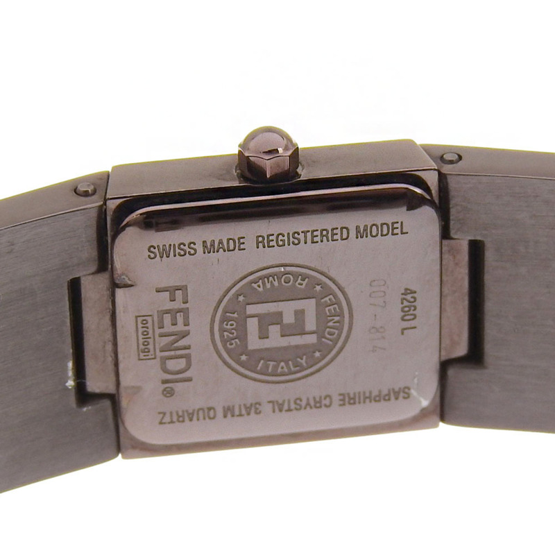 Fendi 金字塔腕錶 4260L 不鏽鋼石英模擬棕色錶盤 女士款-6