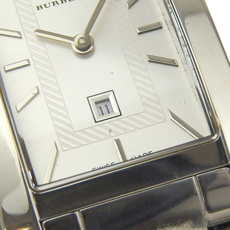 Burberry BU1056 男士腕錶，不鏽鋼石英模擬錶殼，銀色錶盤-6