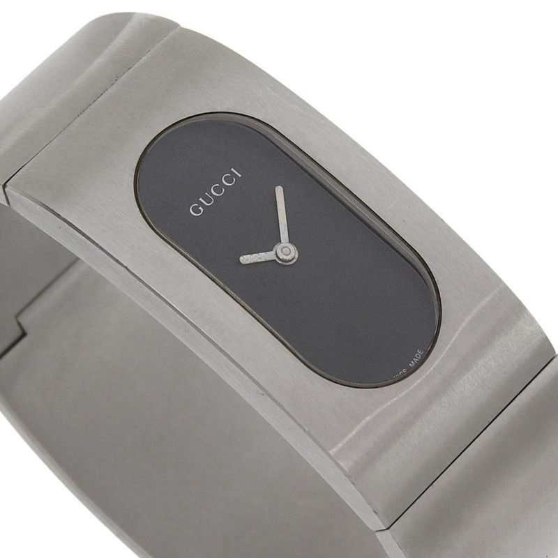 Gucci 手鐲腕錶，2400L 不鏽鋼，石英機芯，指針式，黑色錶盤，女錶-2