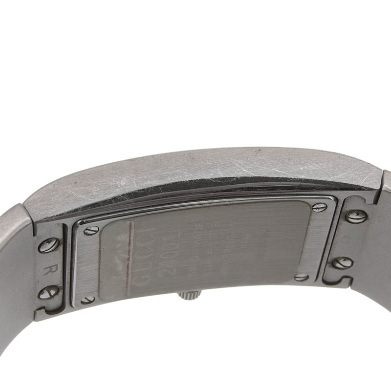 Gucci 手鐲腕錶，2400L 不鏽鋼，石英機芯，指針式，黑色錶盤，女錶-4