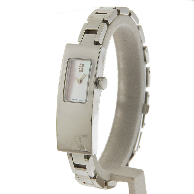 Fendi FENDI 3300L 不鏽鋼石英類比粉紅珍珠貝母錶盤女士手錶-1
