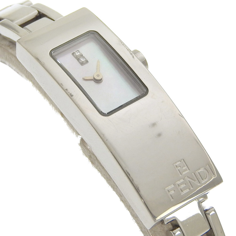 Fendi FENDI 3300L 不鏽鋼石英類比粉紅珍珠貝母錶盤女士手錶-2