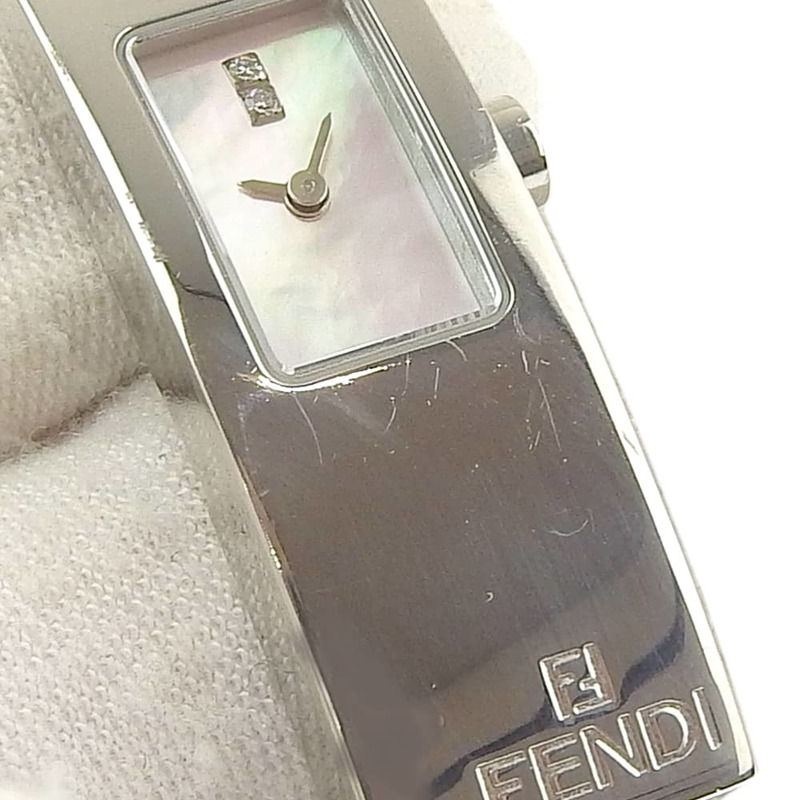 Fendi FENDI 3300L 不鏽鋼石英類比粉紅珍珠貝母錶盤女士手錶-7