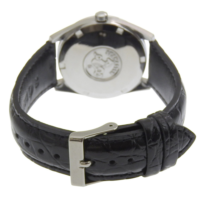 歐米茄海馬系列星期日曆腕錶，752型機芯，不鏽鋼錶殼，壓花皮革錶帶，自動上鍊機芯，模擬顯示，銀色錶盤，男士款。-6