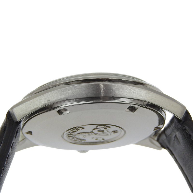 歐米茄海馬系列星期日曆腕錶，752型機芯，不鏽鋼錶殼，壓花皮革錶帶，自動上鍊機芯，模擬顯示，銀色錶盤，男士款。-8