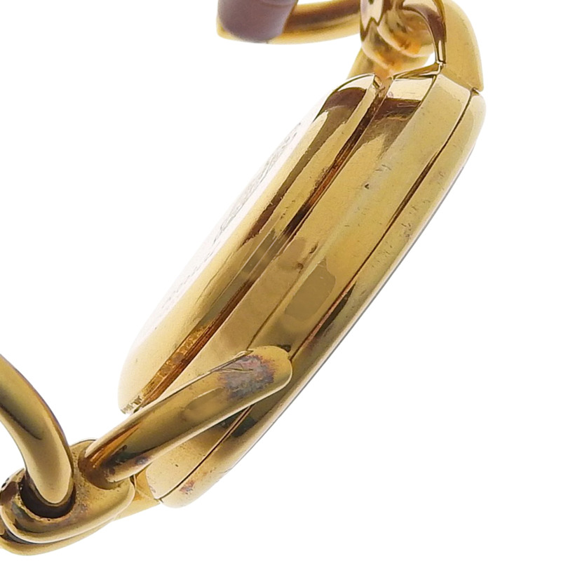 Gucci GUCCI 6000.2.L 鍍金 x 皮革錶帶 石英模擬錶盤 女士腕錶-7