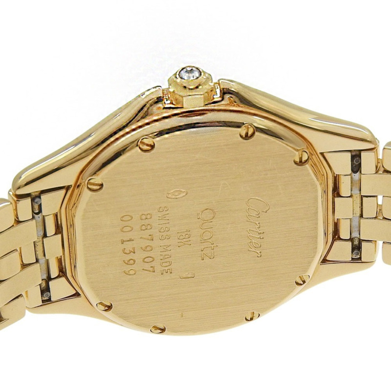 卡地亞 Panthère Cougar WF8001B9 手錶，18K 黃金鑲鑽，石英，模擬，象牙色錶盤，女士手錶。-5