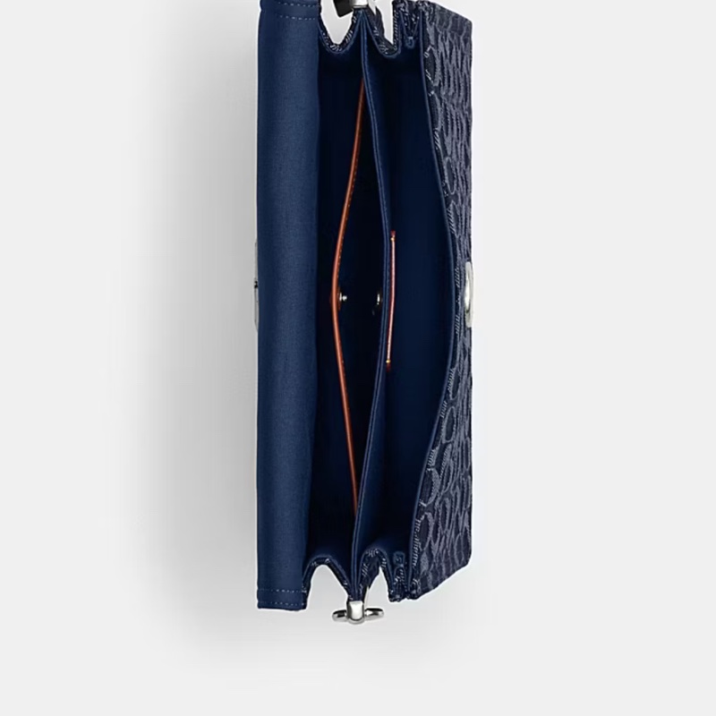 Coach CHAIN TABBY 30 經典 SIGNATURE 丹寧面料鏈條單肩手袋-8