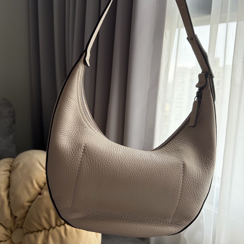 LONGCHAMP ROSEAU ESSENTIAL系列 牛皮半月形單肩包 灰-4