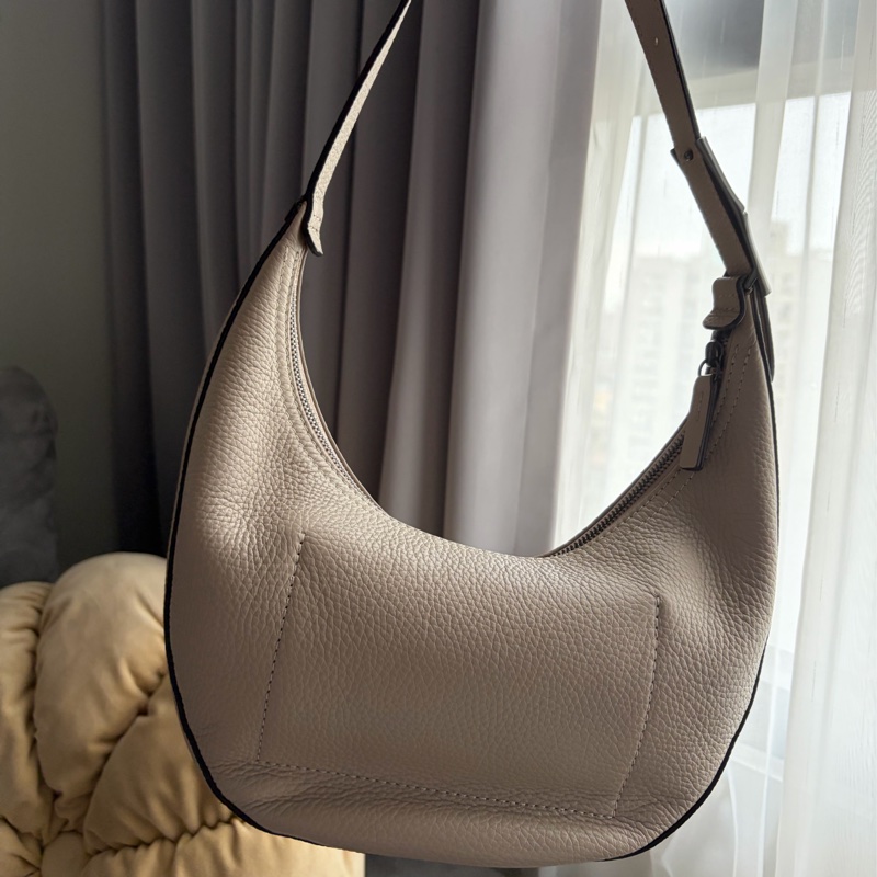 LONGCHAMP ROSEAU ESSENTIAL系列 牛皮半月形單肩包 灰-6