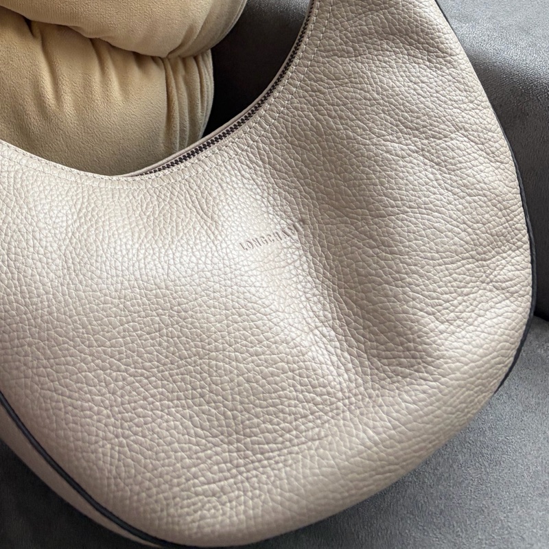 LONGCHAMP ROSEAU ESSENTIAL系列 牛皮半月形單肩包 灰-12