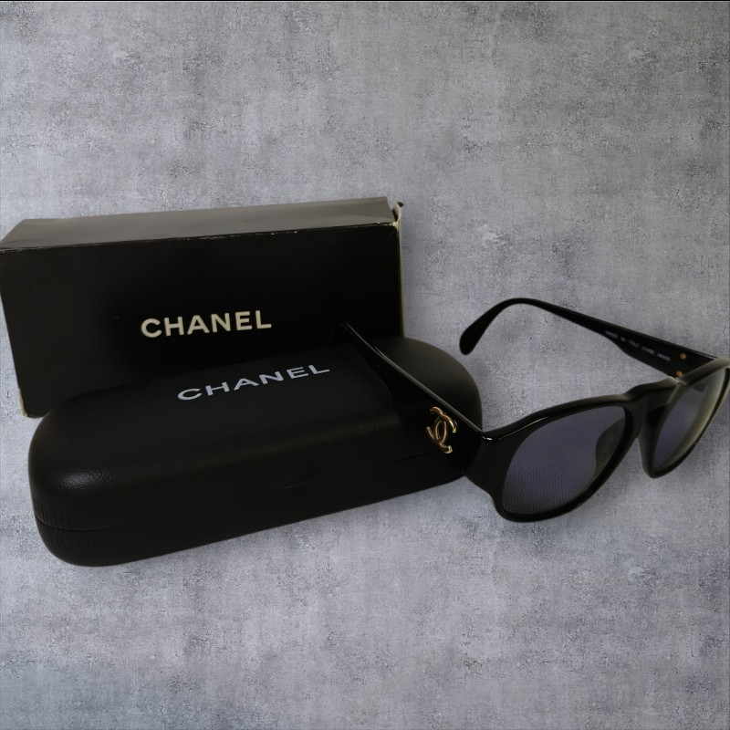 ㊣✨ CHANEL✨香奈兒 GD權志龍同款 01452 94305 復古 膠框 雙C Logo 太陽眼鏡 墨鏡/保證正品🌳二手樹屋🌳-1