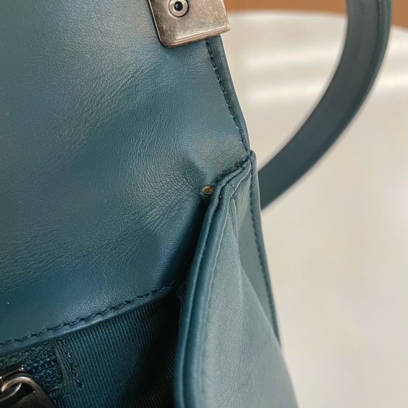 Chanel 香奈儿 湖水蓝 复古银扣 菱格牛皮 Leboy-16