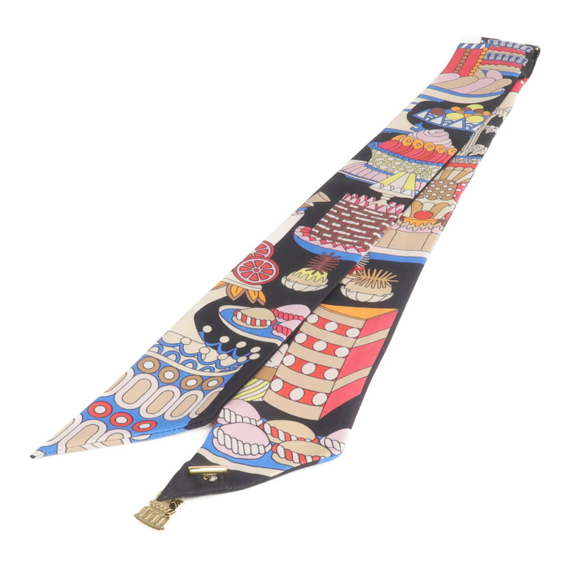 HERMES 絲質La Patisserie Francaise Charm Twilly絲巾-1