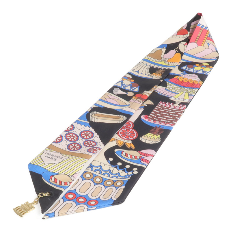 HERMES 絲質La Patisserie Francaise Charm Twilly絲巾-2