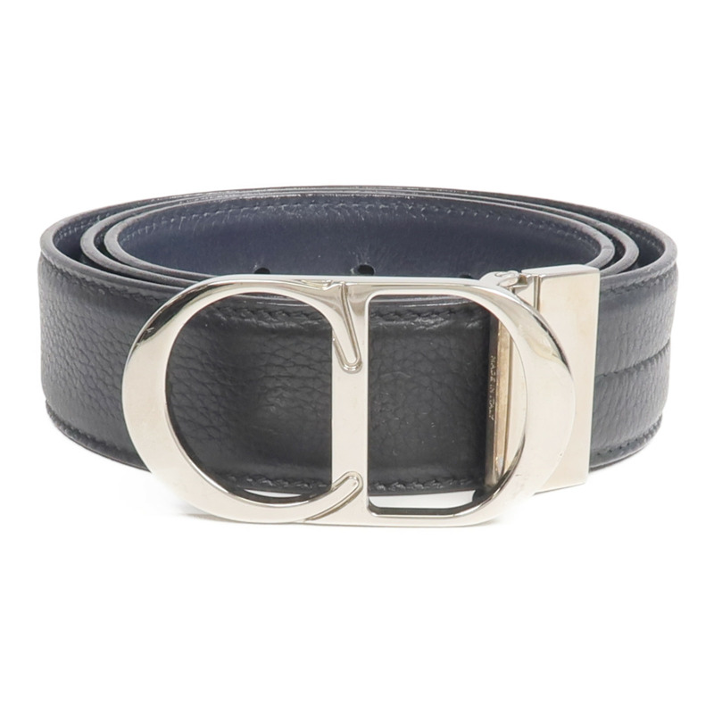 Dior 牛皮皮革Belt銀扣皮帶-3