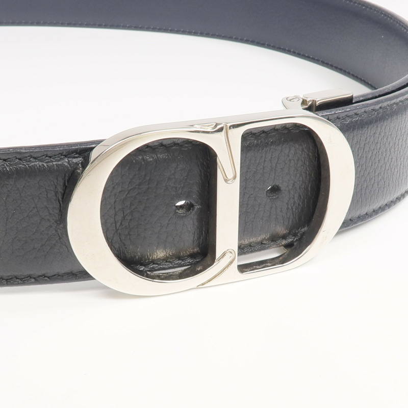 Dior 牛皮皮革Belt銀扣皮帶-4