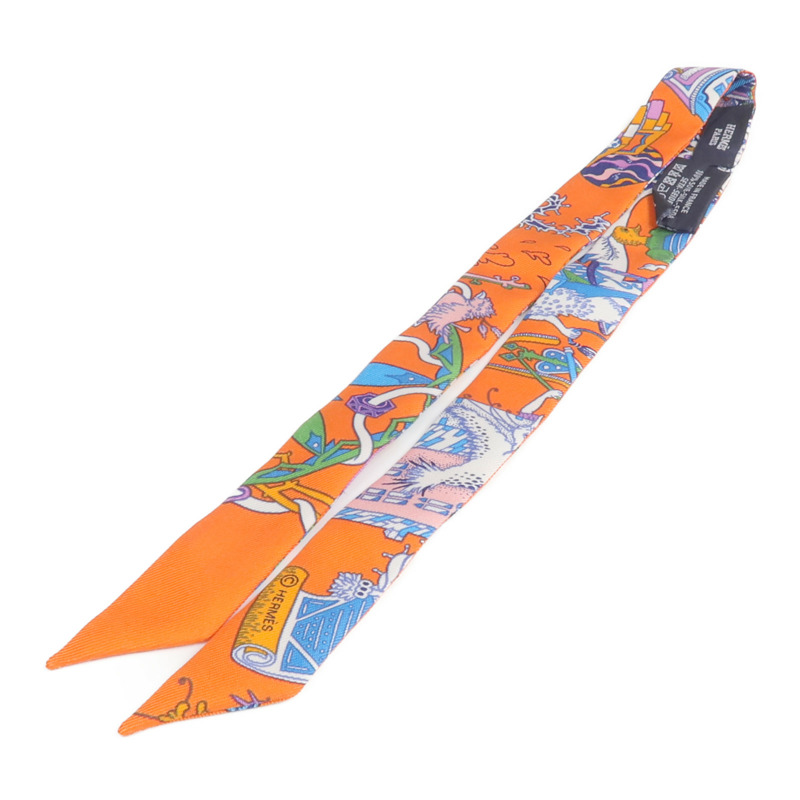 HERMES 絲質Doll Twilly絲巾-1