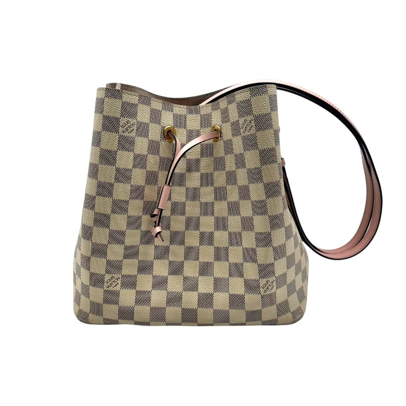 【美收精品】LOUIS VUITTON 老花米色棋盤格水桶包 C-256【隔月月中將轉賣至日本 上架期限30天】-0