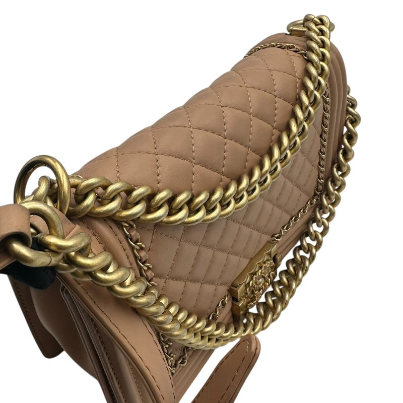 【美收精品】CHANEL 奶茶牛皮boy25 C-257【隔月月中將轉賣至日本 上架期限30天】-9