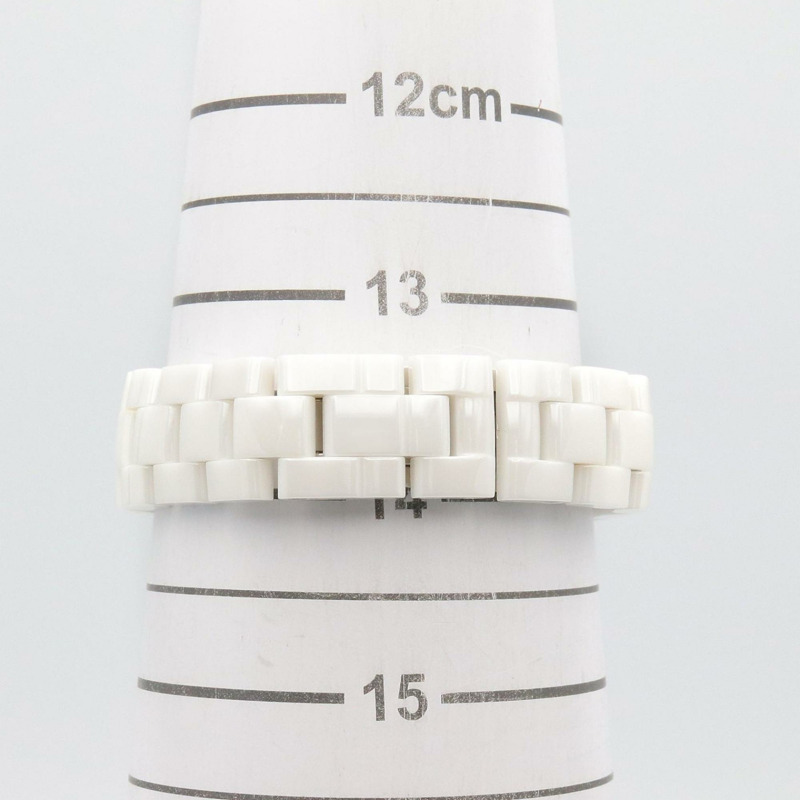 香奈兒 J12 錶圈鑲鑽腕錶，陶瓷錶殼，鑲鑽，女士腕錶，白色，H0967-6