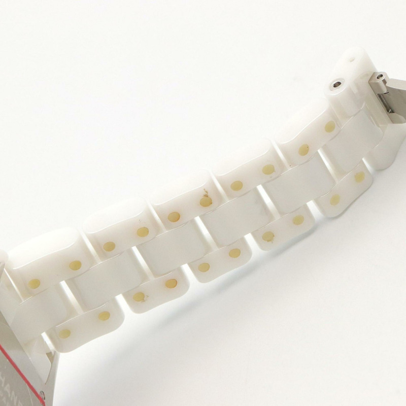 香奈兒 J12 錶圈鑲鑽腕錶，陶瓷錶殼，鑲鑽，女士腕錶，白色，H0967-14