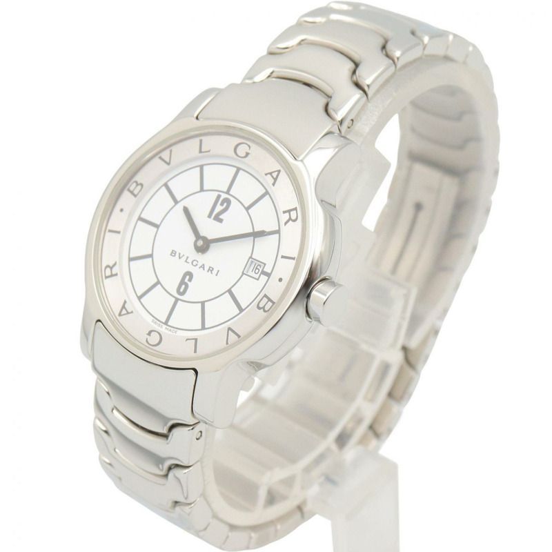寶格麗 (Bulgari) Solo Tempo 系列腕錶，不鏽鋼材質，女士款，白色 (ST29S)-1
