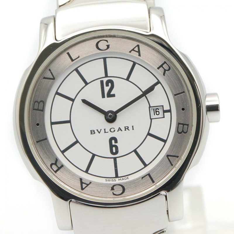 寶格麗 (Bulgari) Solo Tempo 系列腕錶，不鏽鋼材質，女士款，白色 (ST29S)-2