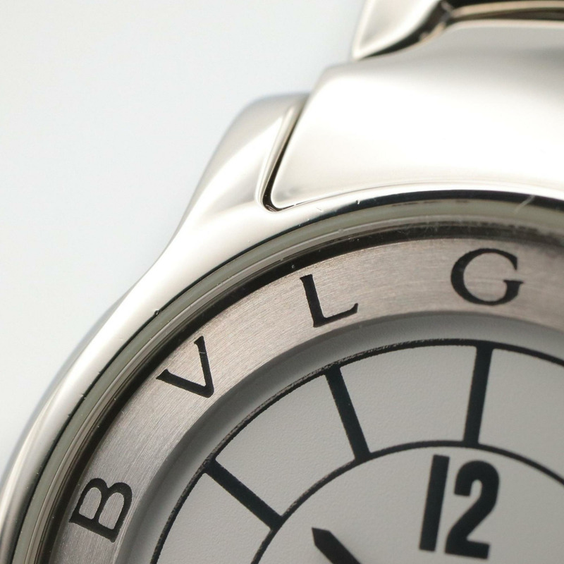 寶格麗 (Bulgari) Solo Tempo 系列腕錶，不鏽鋼材質，女士款，白色 (ST29S)-9