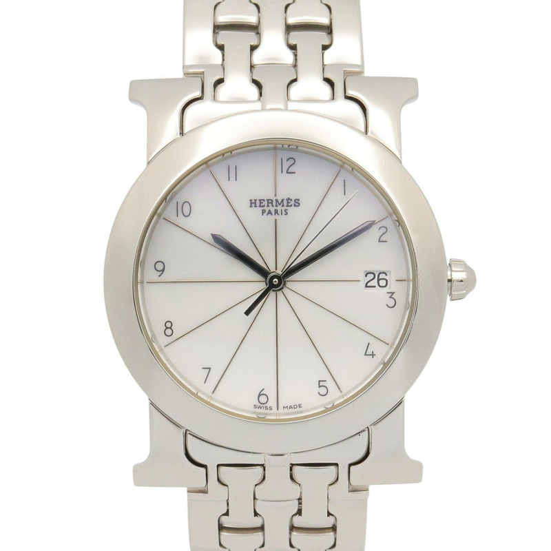 愛馬仕 H-Watch Ronde 女士腕錶，不鏽鋼材質，白色 (HR1.510)-0