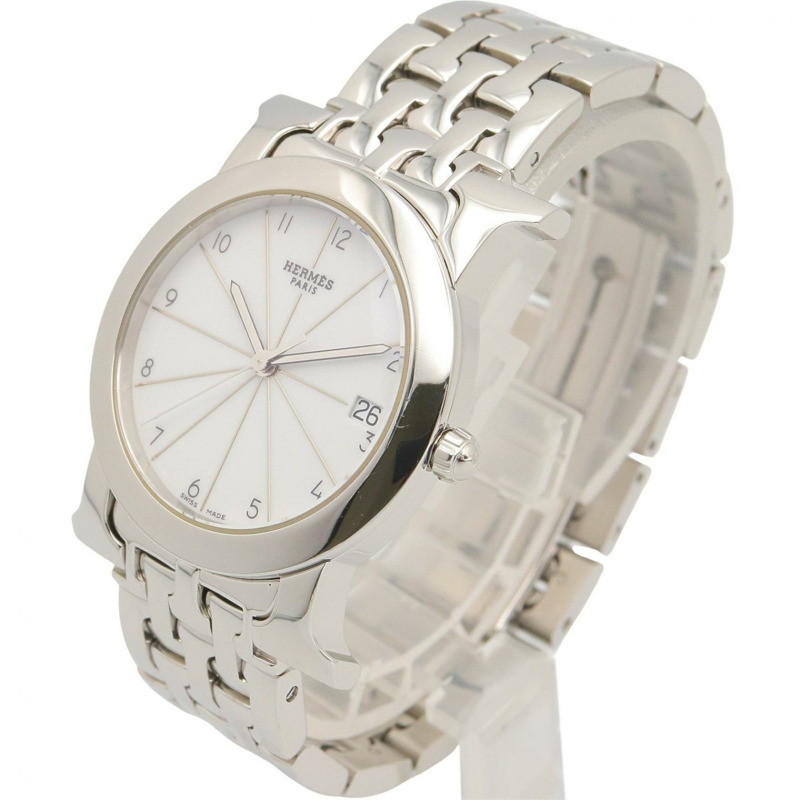 愛馬仕 H-Watch Ronde 女士腕錶，不鏽鋼材質，白色 (HR1.510)-1