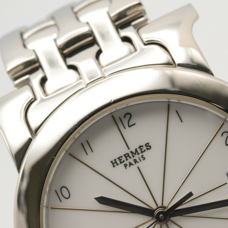 愛馬仕 H-Watch Ronde 女士腕錶，不鏽鋼材質，白色 (HR1.510)-9