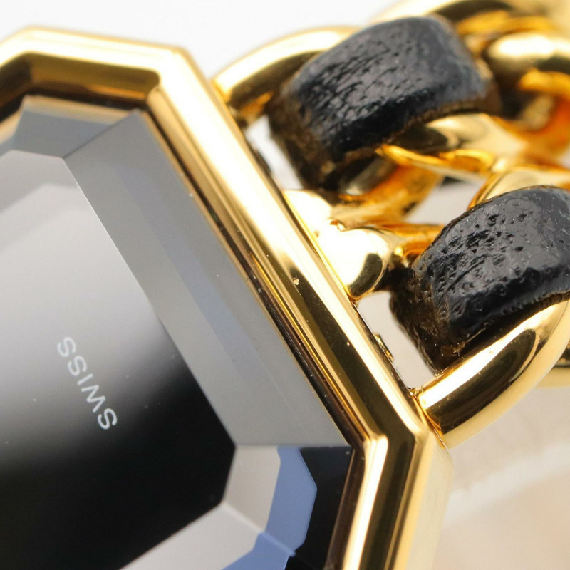 香奈兒 (Chanel) CHANEL Première M 女士腕錶，鍍金 (GP)，皮革錶帶，黑色，H0001-9