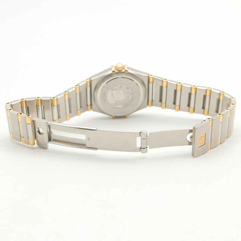 歐米茄星座系列迷你腕錶，18K（黃金）不鏽鋼，女士款，金色錶盤，白色珍珠母貝錶鏡，1362.70-3