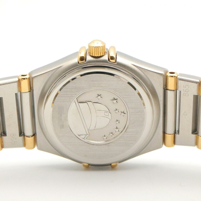 歐米茄星座系列迷你腕錶，18K（黃金）不鏽鋼，女士款，金色錶盤，白色珍珠母貝錶鏡，1362.70-4