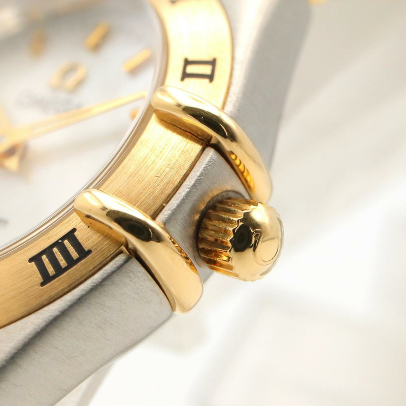 歐米茄星座系列迷你腕錶，18K（黃金）不鏽鋼，女士款，金色錶盤，白色珍珠母貝錶鏡，1362.70-5