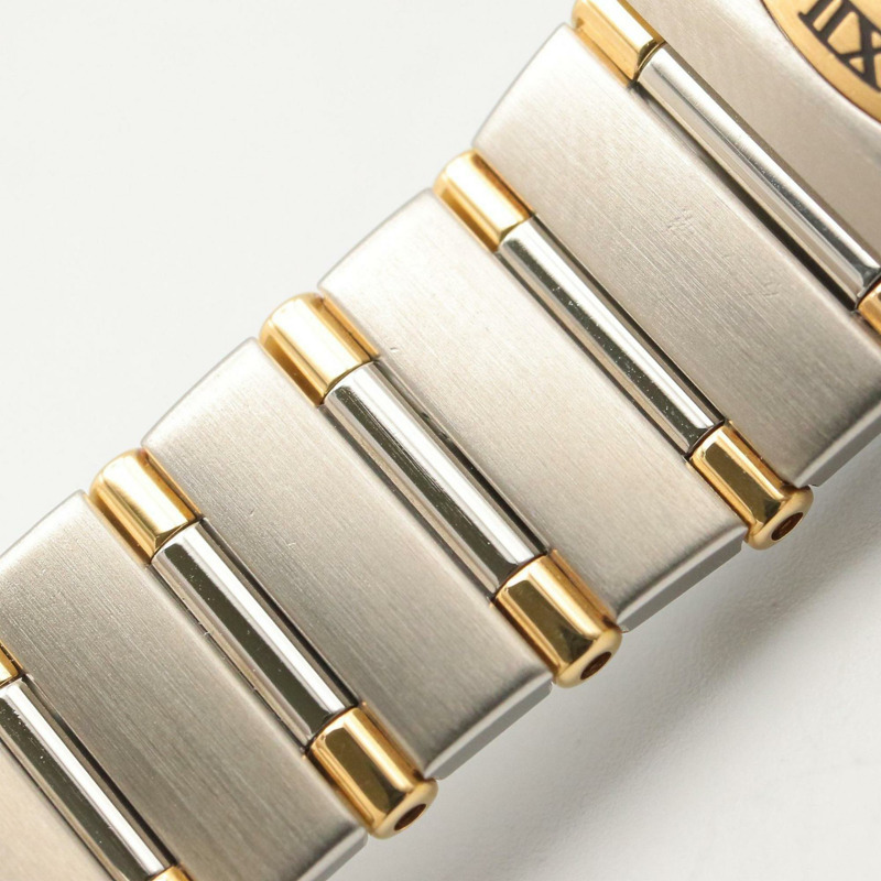 歐米茄星座系列迷你腕錶，18K（黃金）不鏽鋼，女士款，金色錶盤，白色珍珠母貝錶鏡，1362.70-12