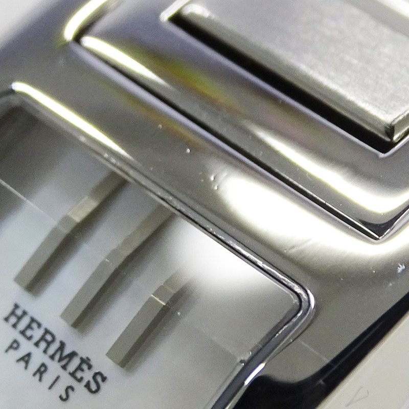 愛馬仕 (Hermes) 女士腕錶，Tandem Shell 石英機芯，不銹鋼 (SS) TA1.210，銀色，方形，拋光-13