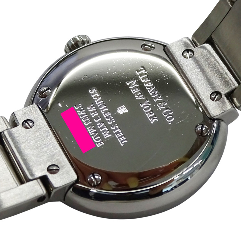 Tiffany & Co.) 女士 Atlas 鑽石石英錶，不鏽鋼 (SS)，銀色/海軍藍，69291651，拋光。-6