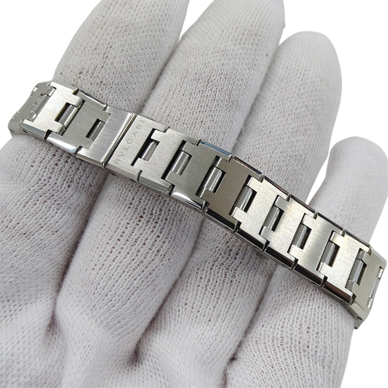 寶格麗 BVLGARI 女士腕錶，品牌：日期石英 (QZ)，不銹鋼 (SS) BB26SS，銀色/黑色，拋光。-5