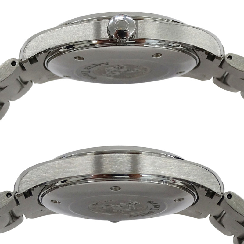 歐米茄海馬系列Aqua Terra 2517.50男士腕錶，品牌名稱，日期顯示，石英機芯，不鏽鋼錶殼，銀/黑色，拋光處理-2