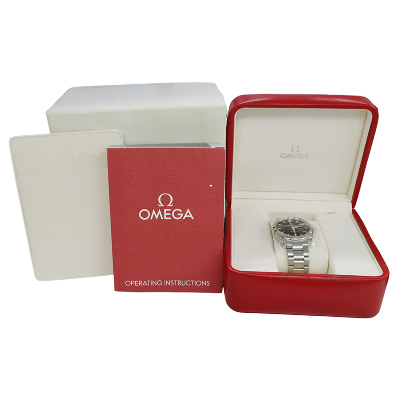 歐米茄海馬系列Aqua Terra 2517.50男士腕錶，品牌名稱，日期顯示，石英機芯，不鏽鋼錶殼，銀/黑色，拋光處理-6