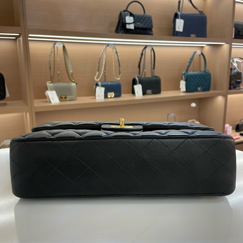 Chanel/香奈儿黑金中號cf链条单肩斜挎包22开-10