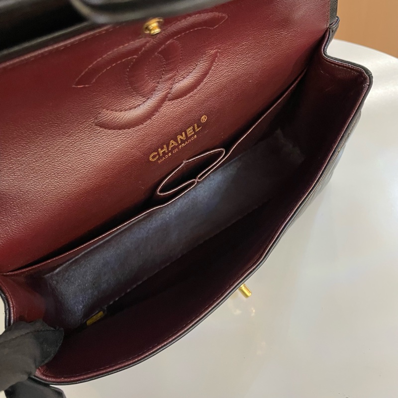 Chanel/香奈儿黑金中號cf链条单肩斜挎包22开-13