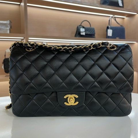 Chanel/香奈儿黑金中號cf链条单肩斜挎包22开