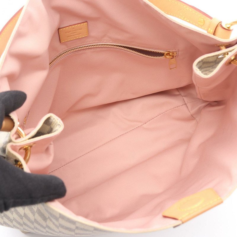 路易威登 Graceful MM 單肩包 N42233 Damier Azur 帆布皮革 白色-2