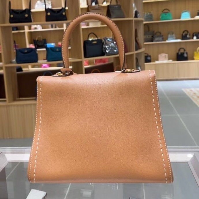 Delvaux 德爾沃brilliant中號金棕色外縫走白線-1